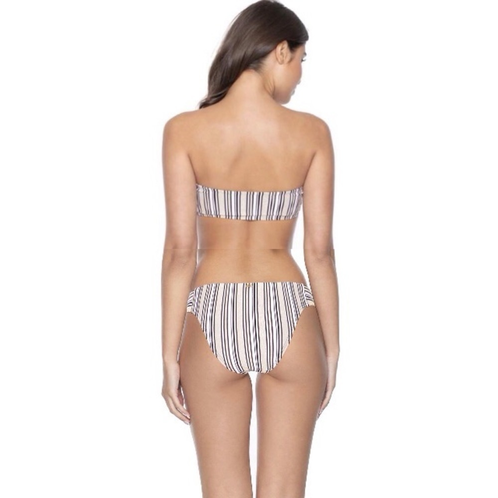 PilyQ PQ Swim Multicolor Harbour Stripe Tube Bandeau Hipster Bikini NWT Size L/D - Picture 4 of 10